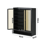 NNEED Shoe Storage Cabinet 3 Doors Rattan Style