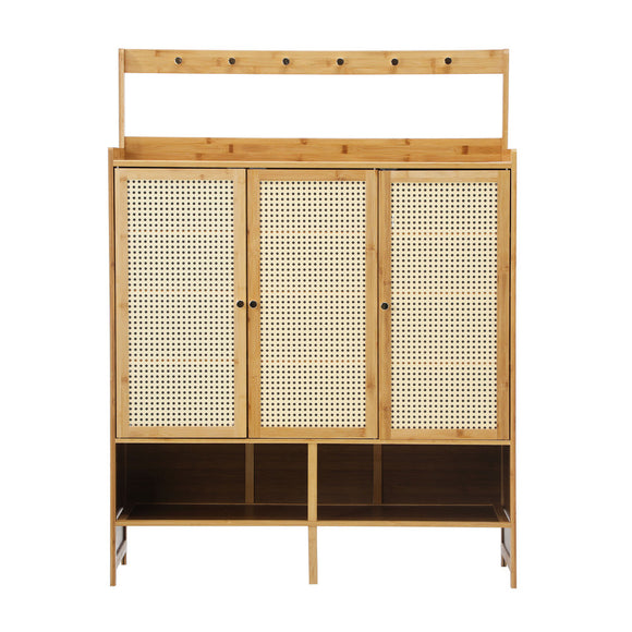 NNEED Shoe Storage Cabinet 3 Door with Hanging Hooks