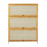 NNEED Shoe Storage Cabinet 3 Flip-up Doors Brown