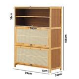 NNEED Shoe Storage Cabinet 3 Flip-up Doors Brown
