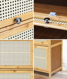 NNEED Shoe Storage Cabinet 3 Flip-up Doors Brown