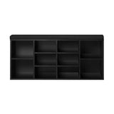 NNEED Shoe Bench 105cm with Leather Seat Black
