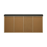 NNEED Shoe Bench 105cm with Leather Seat Black&Wooden