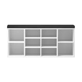 NNEED Shoe Bench 105cm with Leather Seat Black&White