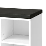 NNEED Shoe Bench 105cm with Leather Seat Black&White