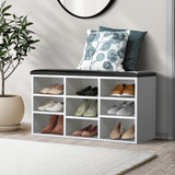 NNEED Shoe Bench Padded Seat Wooden Shelf