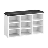 NNEED Shoe Bench Padded Seat Wooden Shelf