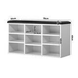 NNEED Shoe Bench Padded Seat Wooden Shelf