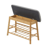 NNEED Shoe Storage Bench Bamboo 70cm