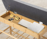 NNEED Shoe Storage Bench Bamboo 70cm