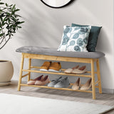 NNEED Shoe Storage Bench Bamboo 90cm