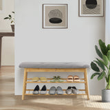 NNEED Shoe Storage Bench Bamboo 90cm