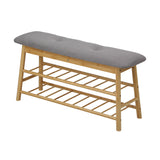 NNEED Shoe Storage Bench Bamboo 90cm
