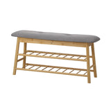 NNEED Shoe Storage Bench Bamboo 90cm