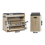 NNEED Shoe Storage Bench with PU Seat 0.6M Wooden