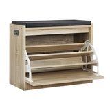 NNEED Shoe Storage Bench with PU Seat 0.6M Wooden