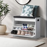 NNEED Shoe Storage Bench with PU Seat 0.6M White