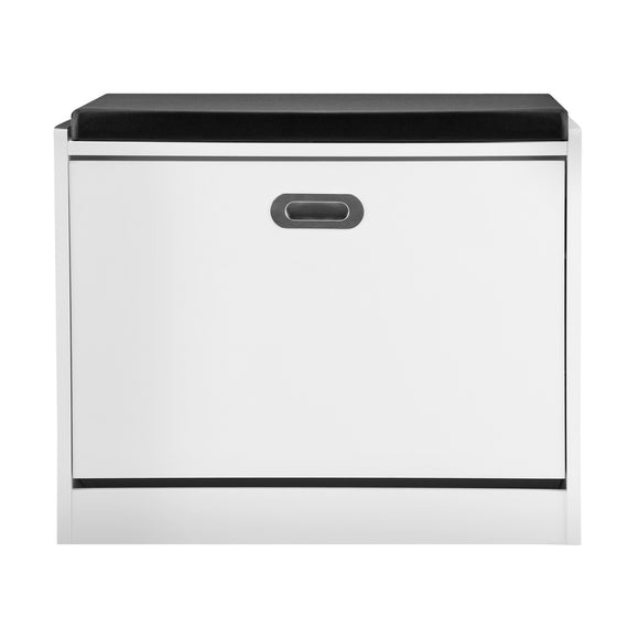 NNEED Shoe Storage Bench with PU Seat 0.6M White
