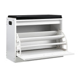 NNEED Shoe Storage Bench with PU Seat 0.6M White
