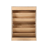 NNEED Shoe Cabinet 2 Compartment with Rows Rattan Doors