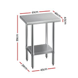 NNEDSZ Cefito Stainless Steel Kitchen Benches Work Bench 610x457mm 430