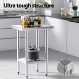 NNEDSZ Cefito Stainless Steel Kitchen Benches Work Bench 610x457mm 430