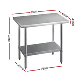 NNEDSZ Cefito Stainless Steel Kitchen Benches Work Bench 910x610mm 430