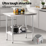 NNEDSZ Cefito Stainless Steel Kitchen Benches Work Bench 910x610mm 430