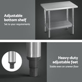 NNEDSZ Cefito Stainless Steel Kitchen Benches Work Bench 910x610mm 430