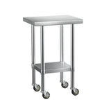 NNEDSZ Cefito Stainless Steel Kitchen Benches Work Bench Wheels 61X46CM 430