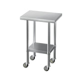 NNEDSZ Cefito Stainless Steel Kitchen Benches Work Bench Wheels 61X46CM 430