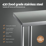 NNEDSZ Cefito Stainless Steel Kitchen Benches Work Bench Wheels 61X46CM 430