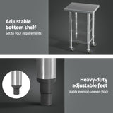 NNEDSZ Cefito Stainless Steel Kitchen Benches Work Bench Wheels 61X46CM 430