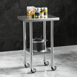 NNEDSZ Cefito Stainless Steel Kitchen Benches Work Bench Wheels 61X46CM 430