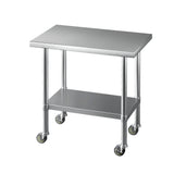 NNEDSZ Cefito Stainless Steel Kitchen Benches Work Bench Wheels 91X61CM 430