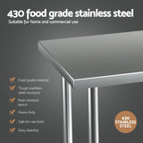 NNEDSZ Cefito Stainless Steel Kitchen Benches Work Bench Wheels 91X61CM 430