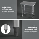 NNEDSZ Cefito Stainless Steel Kitchen Benches Work Bench Wheels 91X61CM 430