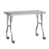 NNEDSZ Cefito Stainless Steel Kitchen Benches Work Bench Wheels 122X61CM 430