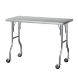 NNEDSZ Cefito Stainless Steel Kitchen Benches Work Bench Wheels 122X61CM 430