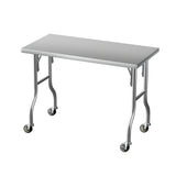 NNEDSZ Cefito Stainless Steel Kitchen Benches Work Bench Wheels 122X61CM 430
