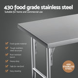 NNEDSZ Cefito Stainless Steel Kitchen Benches Work Bench Wheels 122X61CM 430