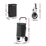 NNEDSZ Emajin Shopping Trolley Cart Foldable 45KG Black