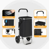 NNEDSZ Emajin Shopping Trolley Cart Foldable 45KG Black