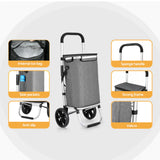 NNEDSZ Emajin Shopping Trolley Cart 45KG Foldable Grey