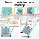 NNEDSZ Emajin Shopping Trolley Cart 75L Foldable Green