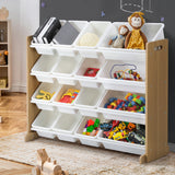 NNEED 16 Bins 4-Tier Kids Toy Organiser Storage Rack