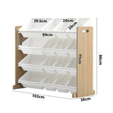 NNEED 16 Bins 4-Tier Kids Toy Organiser Storage Rack
