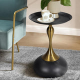 NNEED Coffee Side Table Round Metal Black