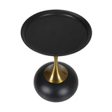 NNEED Coffee Side Table Round Metal Black