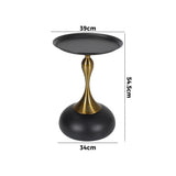 NNEED Coffee Side Table Round Metal Black